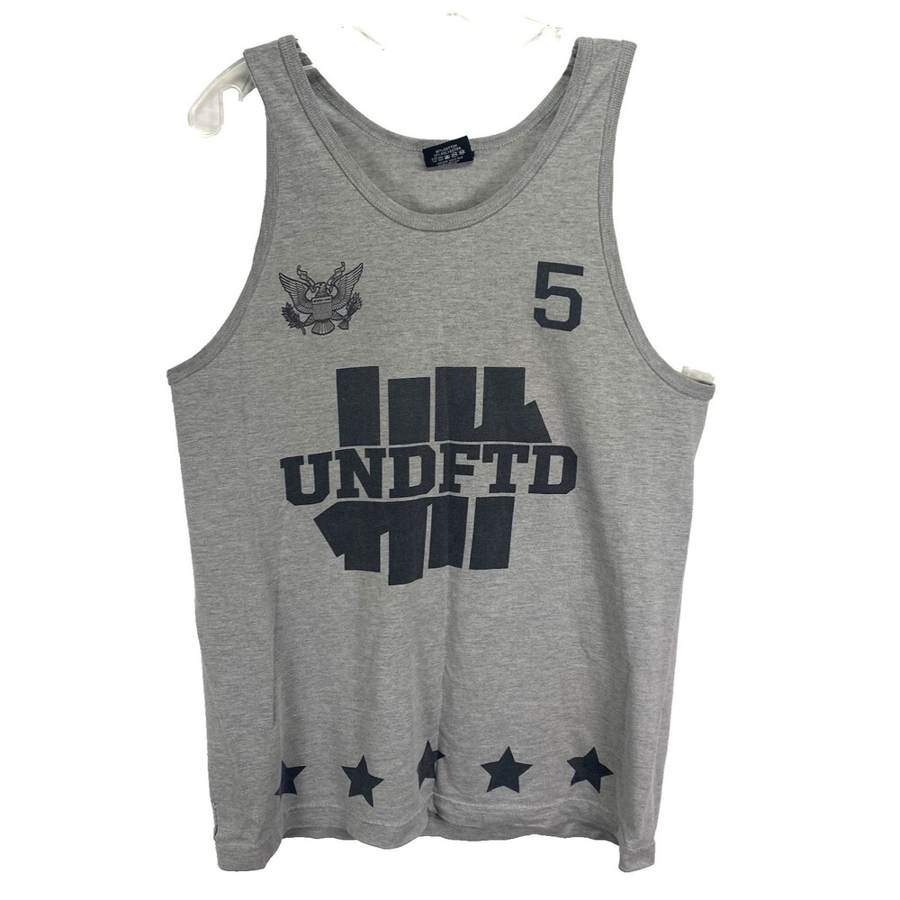 UNDFTD Undefeated 5 Thunder and Reign Tee T-Shirt Men's Size Medium Gray FLAW